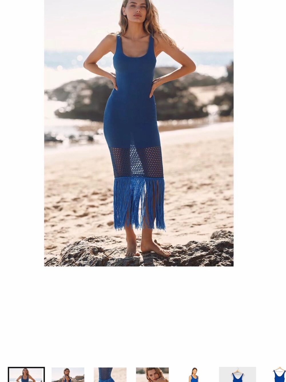 PQ Swim Blueberry Knit Fringe Dress M/L